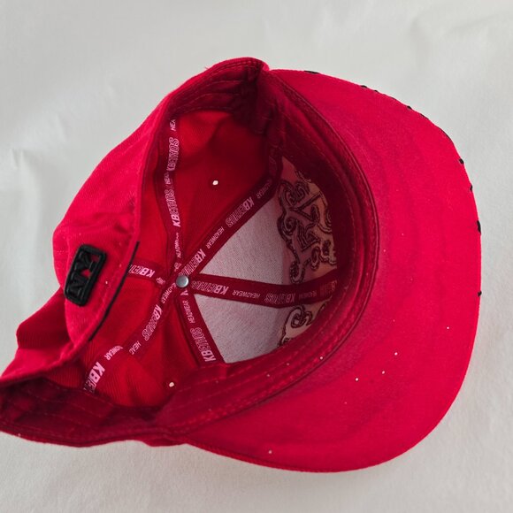 New York City Hat Mens Fitted Large Red Black KB Ethos Old English Script Y2k - Picture 9 of 11